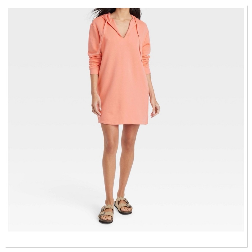 Women’s Long Sleeve Mini Fleece Tunic Coral Dress Universal Thread